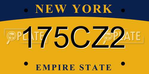 175CZ2 New York License Plate