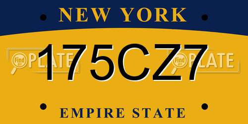 175CZ7 New York License Plate