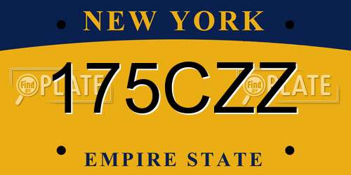 175CZZ New York License Plate