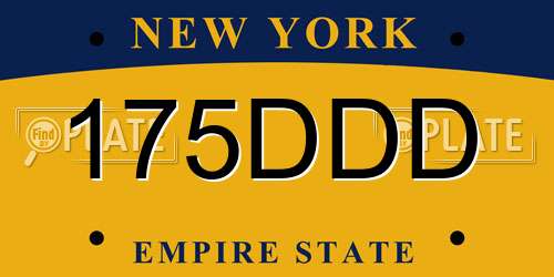 175DDD New York License Plate