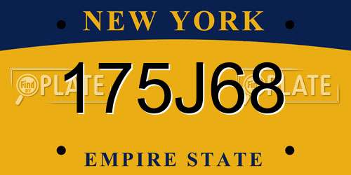 175J68 New York License Plate