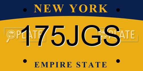 175JGS New York License Plate