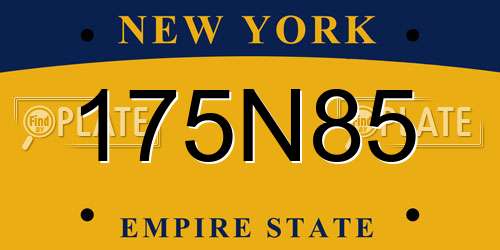 175N85 New York License Plate