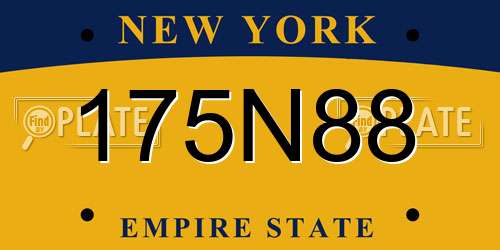 175N88 New York License Plate
