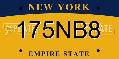 175NB8 New York License Plate