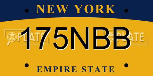 175NBB New York License Plate