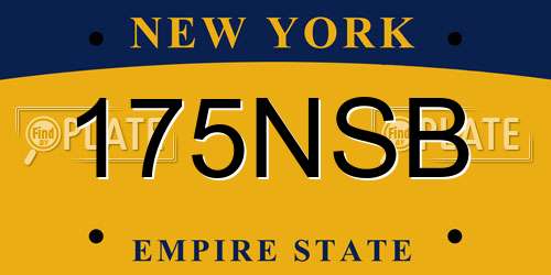 175NSB New York License Plate