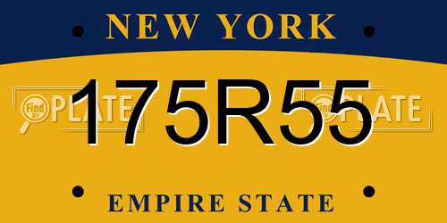 175R55 New York License Plate