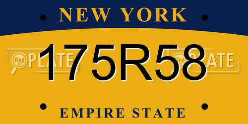 175R58 New York License Plate