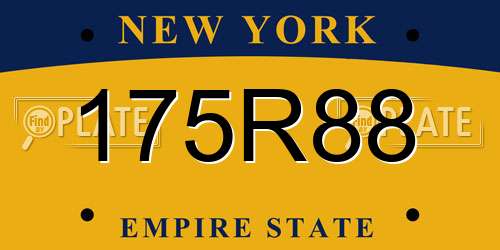 175R88 New York License Plate
