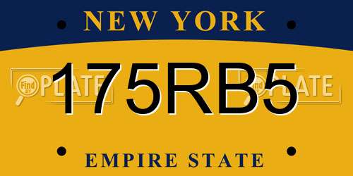 175RB5 New York License Plate