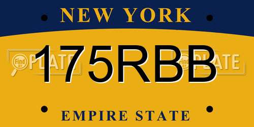 175RBB New York License Plate
