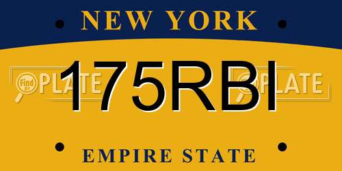 175RBI New York License Plate