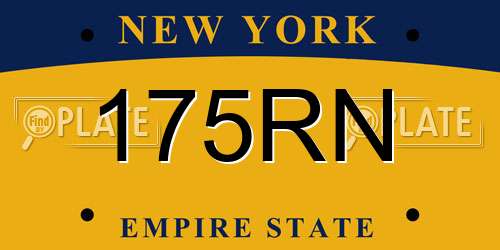175RN New York License Plate