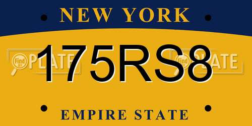 175RS8 New York License Plate