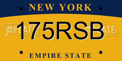 175RSB New York License Plate