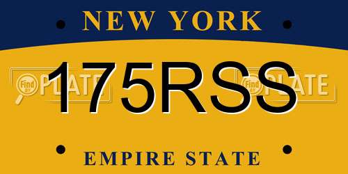 175RSS New York License Plate
