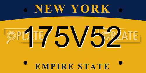 175V52 New York License Plate