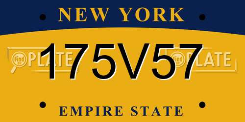175V57 New York License Plate