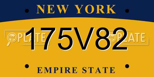 175V82 New York License Plate