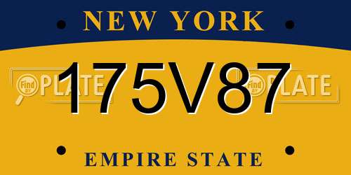 175V87 New York License Plate