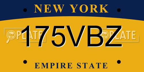175VBZ New York License Plate