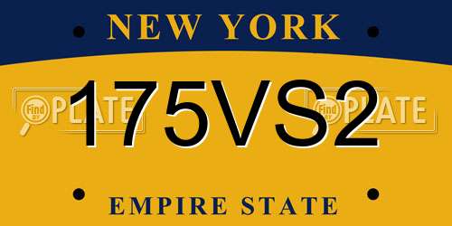 175VS2 New York License Plate