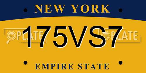 175VS7 New York License Plate