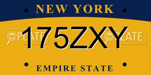 175ZXY New York License Plate