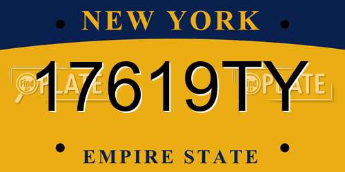 17619TY New York License Plate