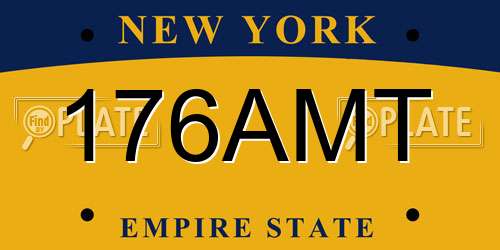 176AMT New York License Plate