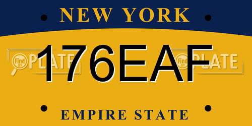 176EAF New York License Plate
