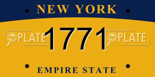 1771 New York License Plate