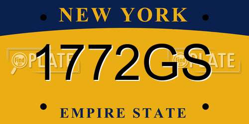 1772GS New York License Plate