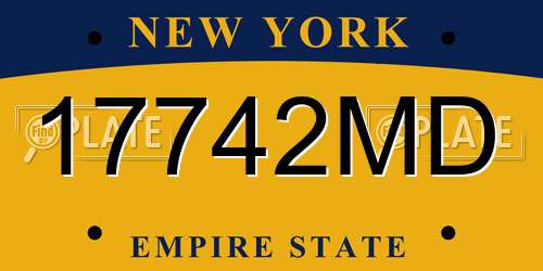 17742MD New York License Plate