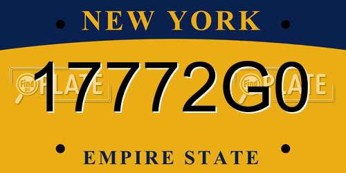 17772G0 New York License Plate