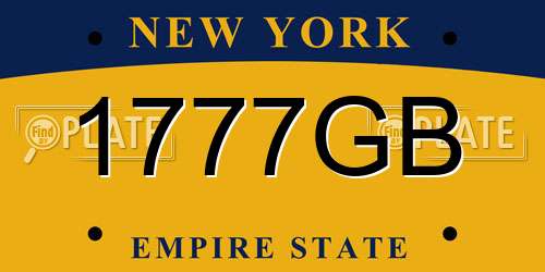 1777GB New York License Plate