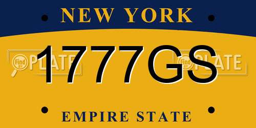 1777GS New York License Plate