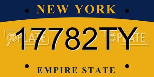 17782TY New York License Plate
