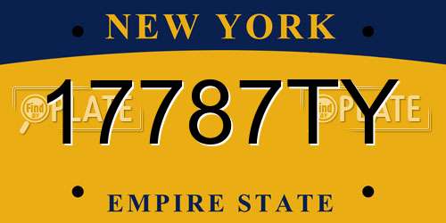 17787TY New York License Plate