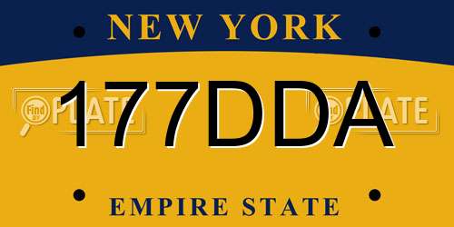 177DDA New York License Plate