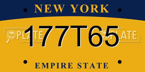 177T65 New York License Plate
