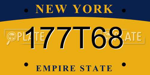 177T68 New York License Plate