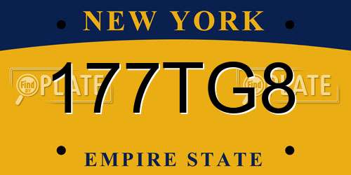 177TG8 New York License Plate