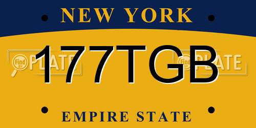 177TGB New York License Plate