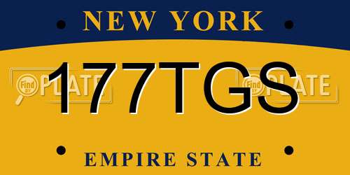 177TGS New York License Plate