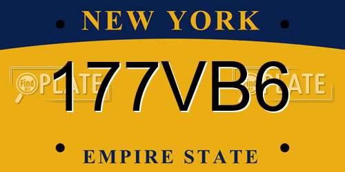 177VB6 New York License Plate