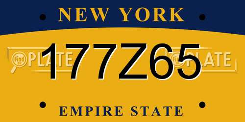 177Z65 New York License Plate