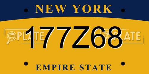 177Z68 New York License Plate