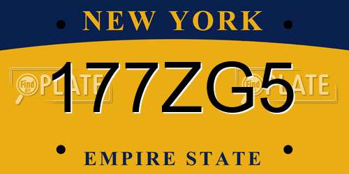 177ZG5 New York License Plate